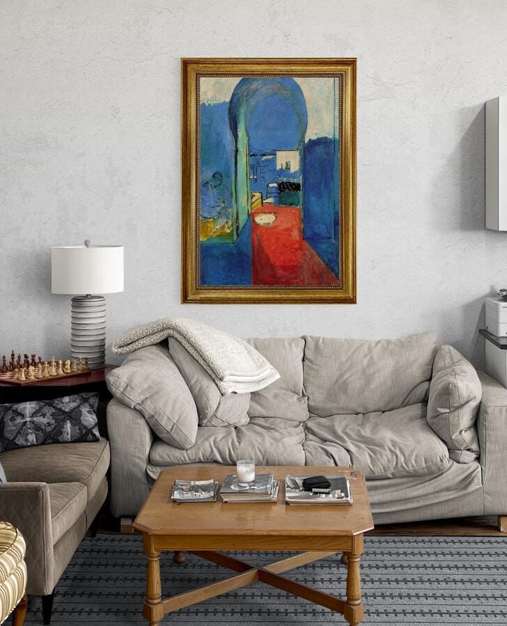 Henri Matisse Canvas Print: The Casbah Gate, 3D Brushstroke Texture, Vintage gold frame FOSHE ART