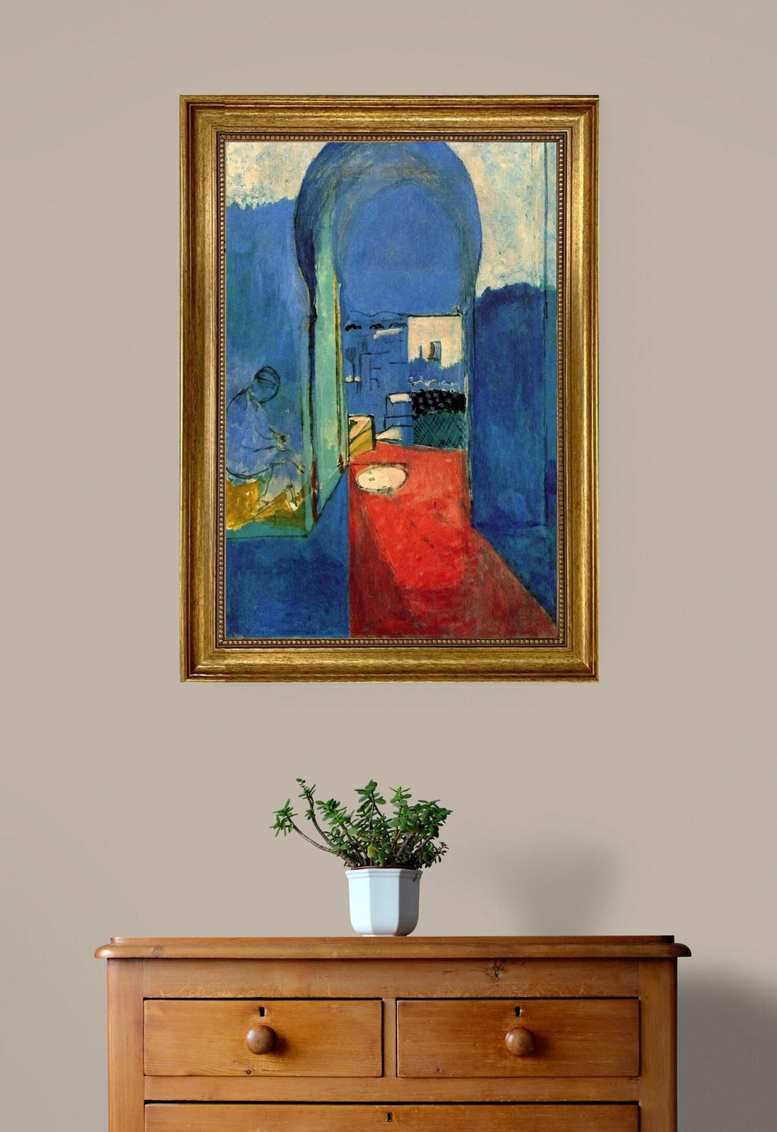 Henri Matisse Canvas Print: The Casbah Gate, 3D Brushstroke Texture, Vintage gold frame FOSHE ART