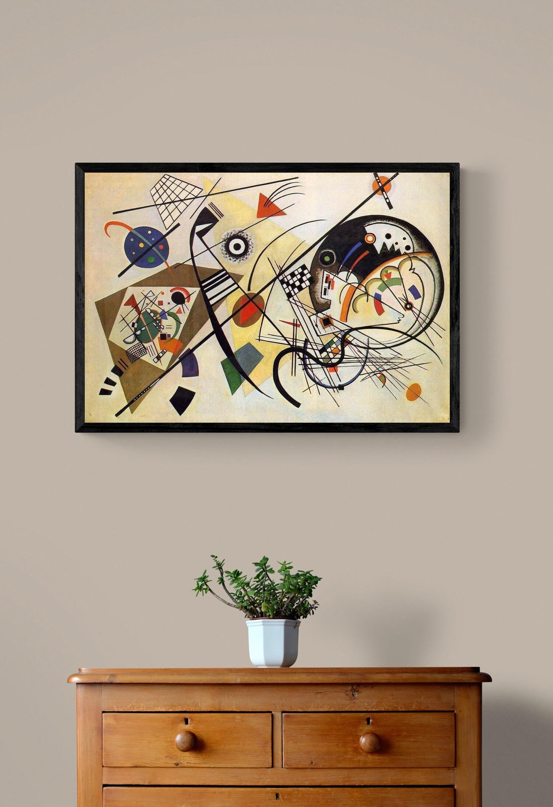 Kandinsky Transverse Line Canvas Print: 3D Hand Finished Giclée Art FOSHE ART
