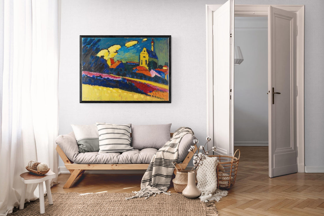 Wassily Kandinsky Study of Murnau Landscape with church, Giclee Print Reproduction Heavyweight print on Fineart paper, museum quality poster FOSHE ART