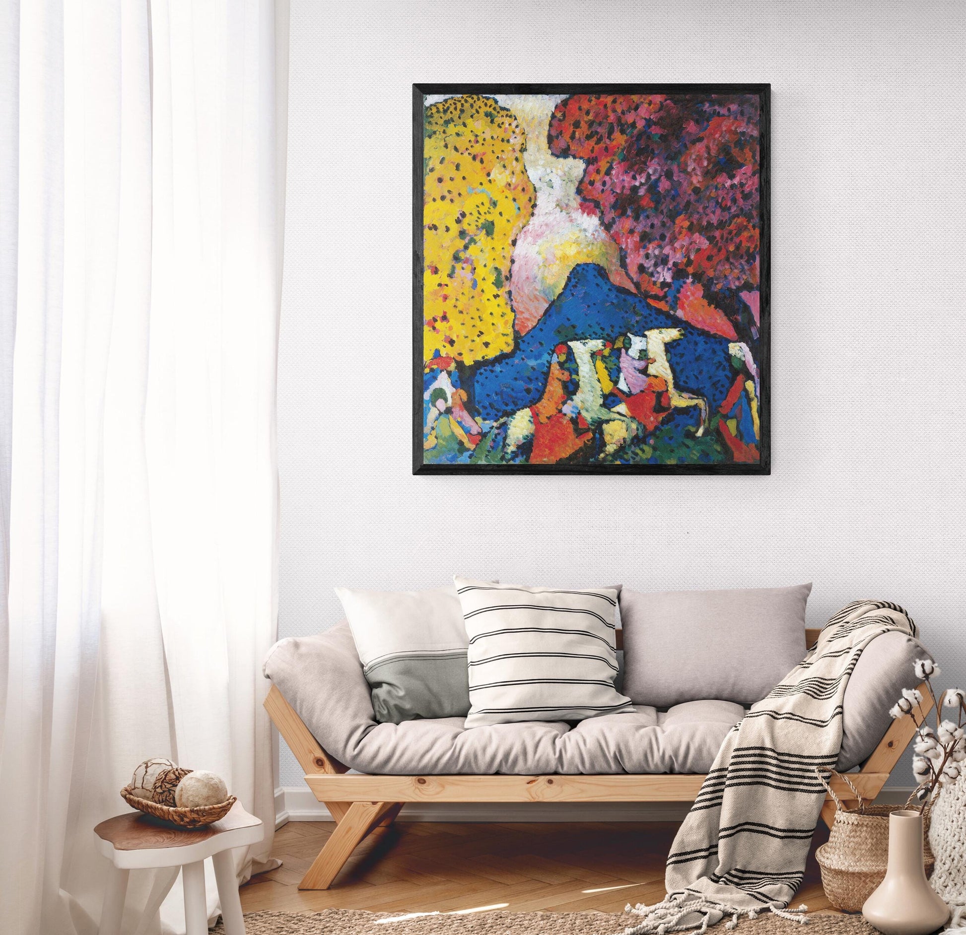 Blue Mountain by Wassily Kandinsky Large Wall Art on Heavyweight Canvas with 3D Brushstroke Finish | Looks like original | Ready to Hang FOSHE ART