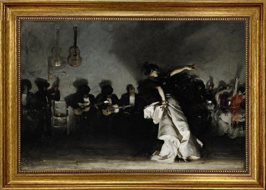 Framed Spanish Dancer Canvas Print: John Singer Sargent Reproduction FOSHE ART