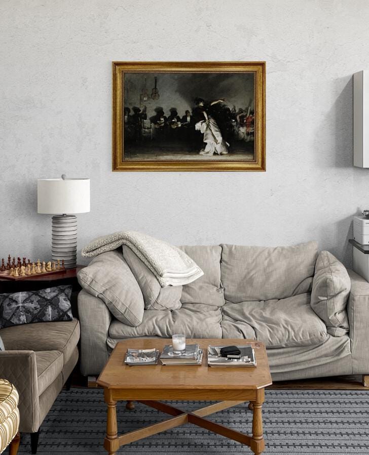 Framed Spanish Dancer Canvas Print: John Singer Sargent Reproduction FOSHE ART