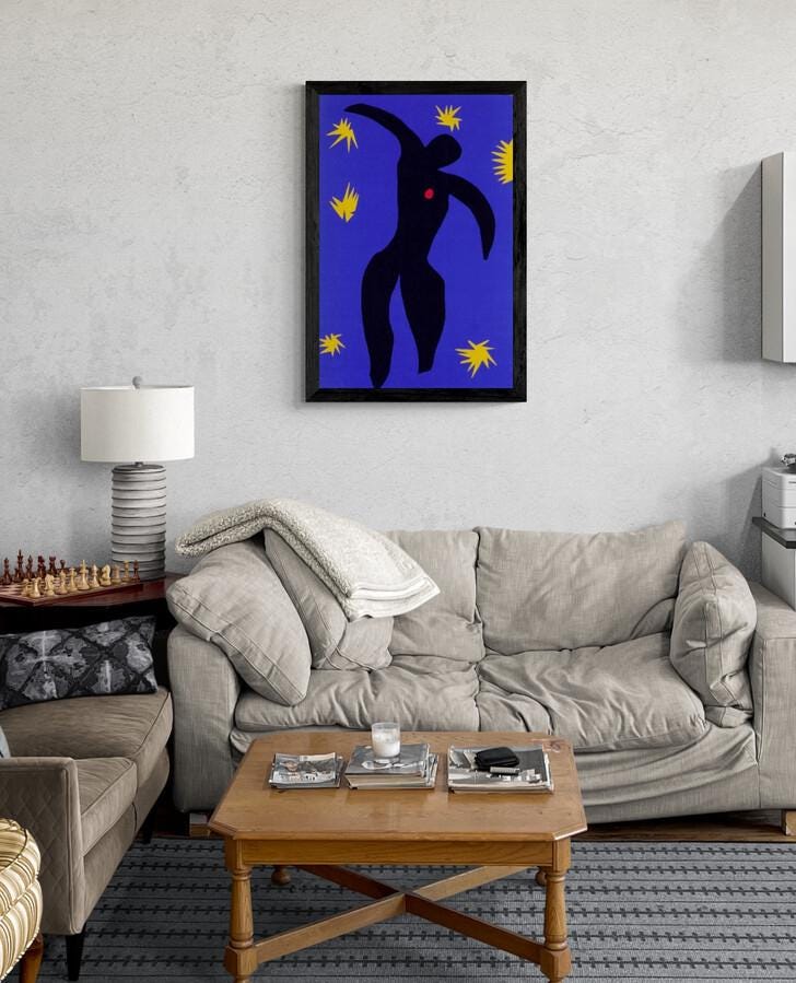 Icarus 1944 by Henri Matisse Giclee Print Reproduction, Heavyweight Fineart print on art paper, museum quality poster or canvas (rolled) FOSHE ART