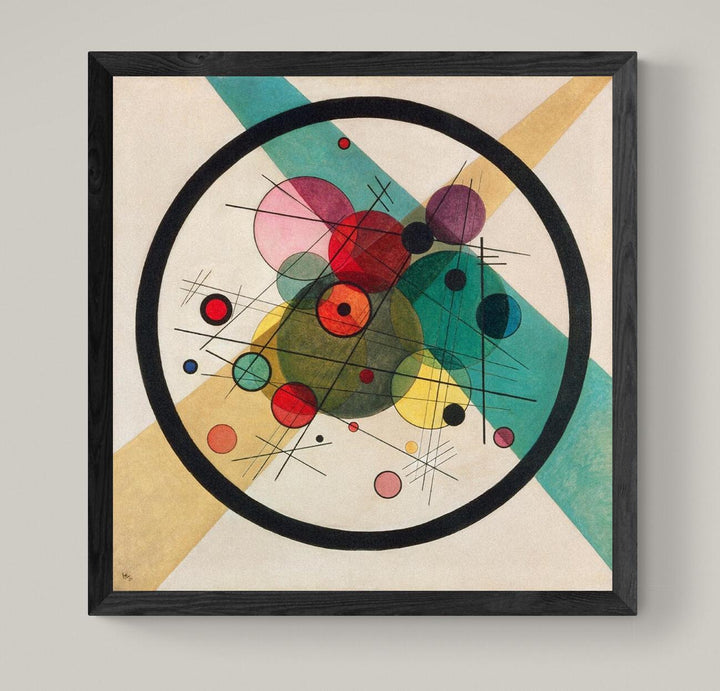 Wassily Kandinsky Circles in a Circle, Giclee Print on Canvas or Museum-Quality Canvas with Hand-Applied Brush Strokes for Authentic Look FOSHE ART