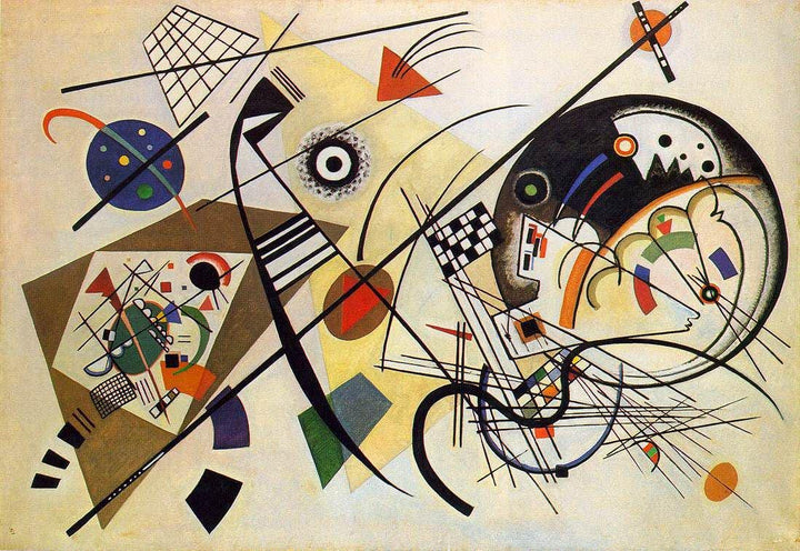 Wassily Kandinsky Transverse Line, Large Art, Heavyweight Canvas, 3D hand finish print with brush strokes, Ready to Hang FOSHE ART