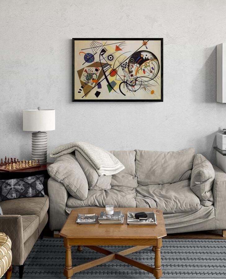 Wassily Kandinsky Transverse Line, Large Art, Giclee Print Reproduction Heavyweight print on Fineart paper or museum quality poster FOSHE ART