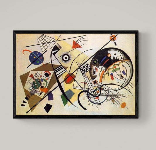 Wassily Kandinsky Transverse Line, Large Art, Heavyweight Canvas, 3D hand finish print with brush strokes, Ready to Hang FOSHE ART
