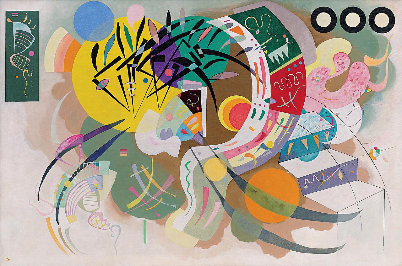Wassily Kandinsky Dominant Curve Canvas Print: 3D Hand Finished Giclée FOSHE ART