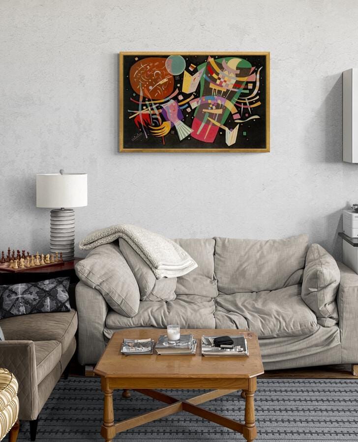 Wassily Kandinsky Composition X, Large Art, Heavyweight Canvas, 3D hand-finished print with brush stroke, looks like original, Ready to Hang FOSHE ART