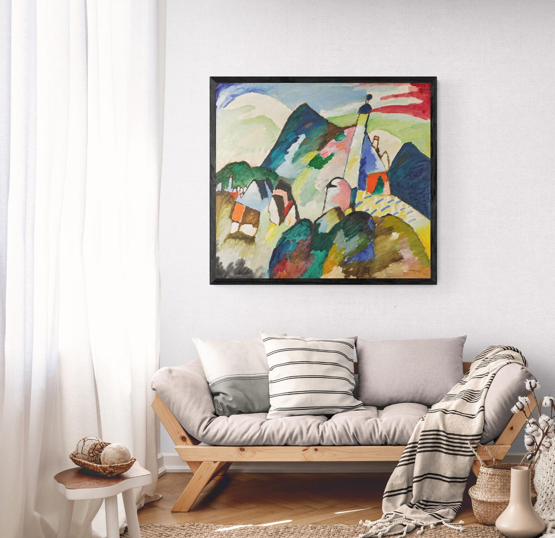 Kandinsky Abstract Art Print: Murnau mit Kirche II, Giclee Reproduction FOSHE ART