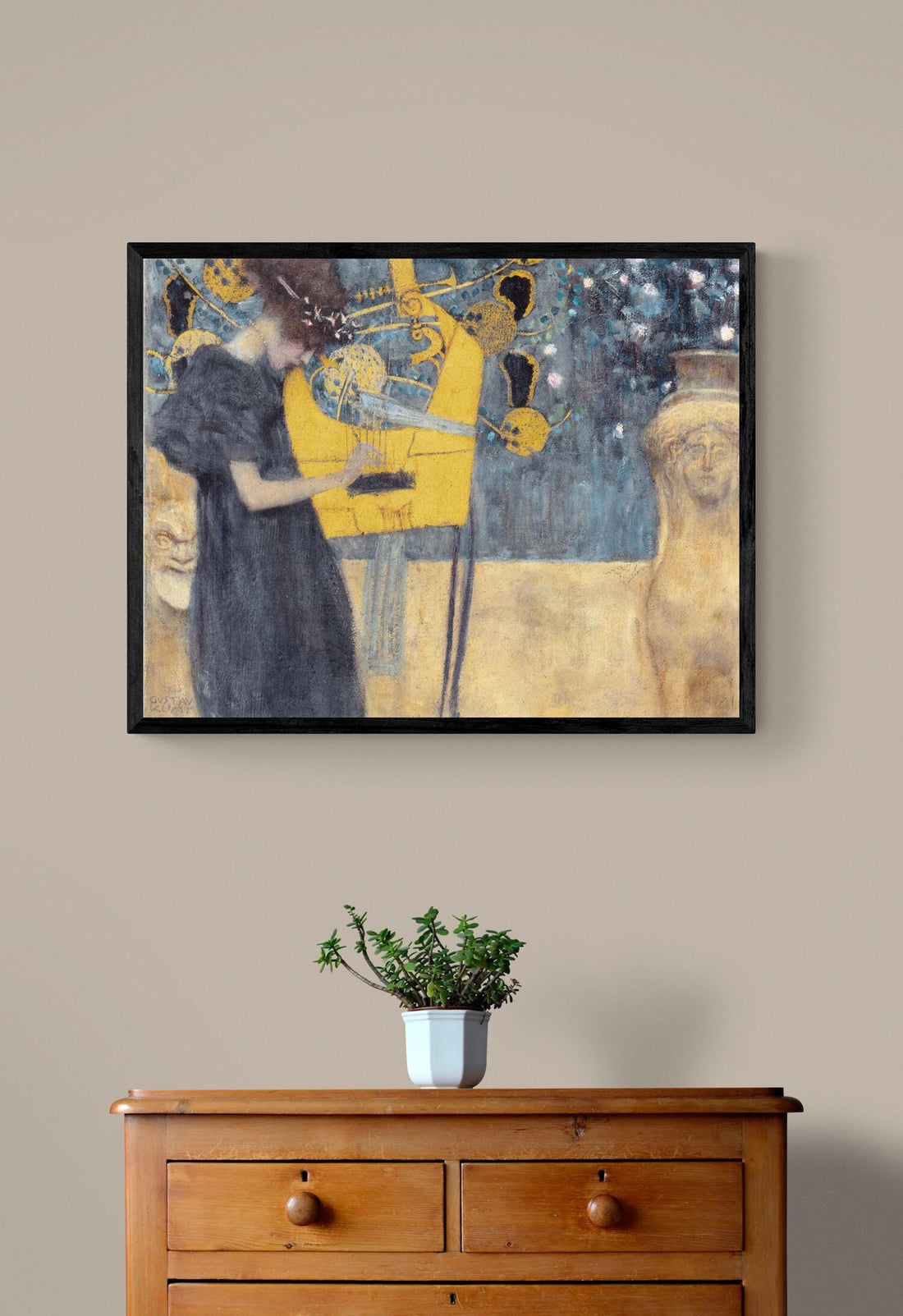 Gustav Klimt Music Canvas Art Print: 3D Hand-Finished Brushstrokes FOSHE ART