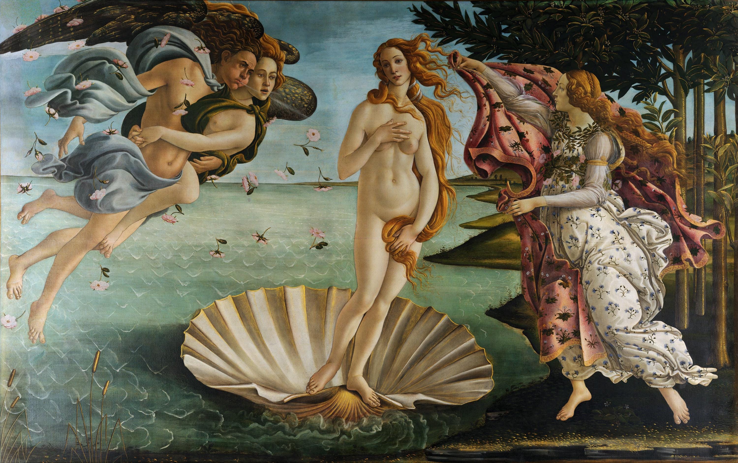 Masterpiece of Sandro Botticelli: The Birth of Venus | Framed Art Premium Print | 3D hand finish with brush strokes | Look like original art FOSHE ART