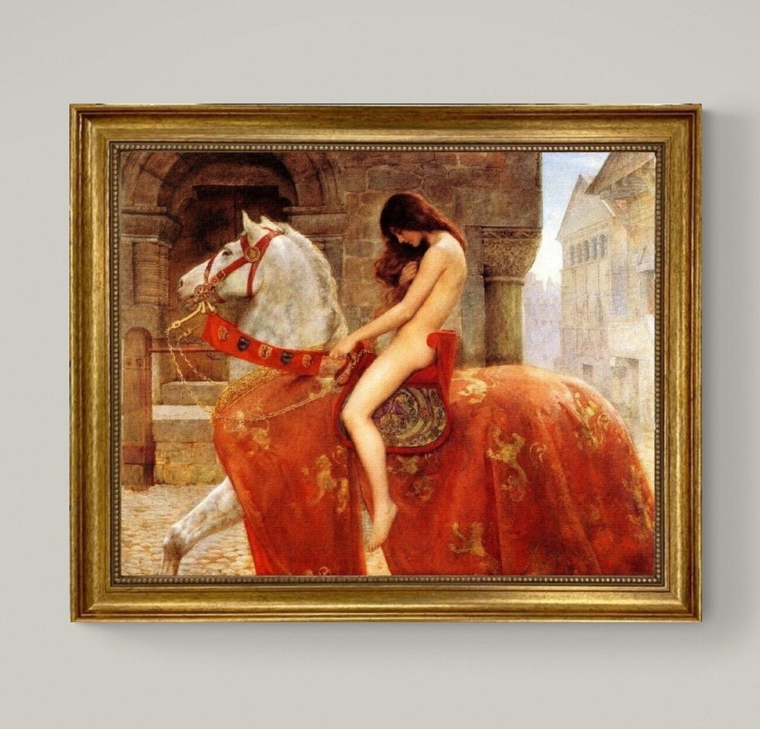 Lady Godiva Framed Canvas Print: John Collier Masterpiece Reproduction FOSHE ART