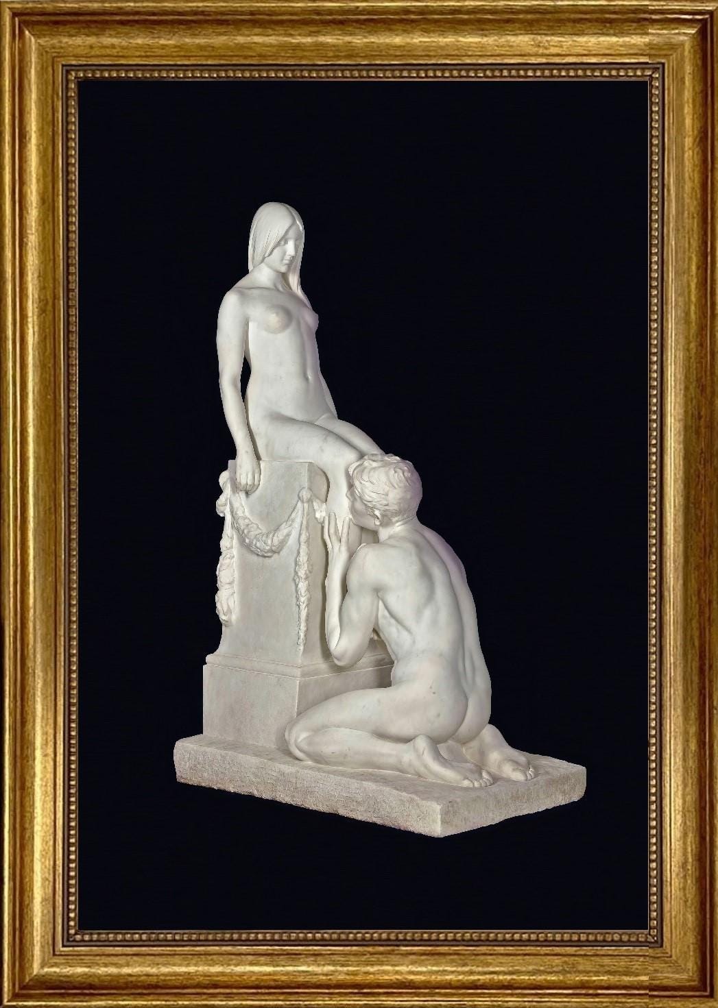 Framed 'Adoration' Art Print by Stephan Sinding: Giclée Canvas with Textured Brushstrokes FOSHE ART