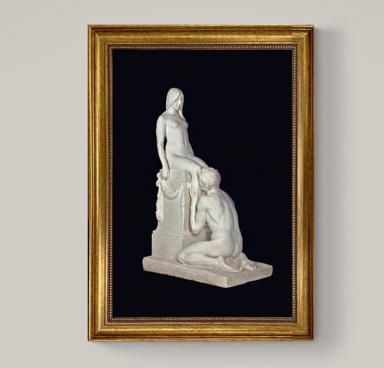 Framed 'Adoration' Art Print by Stephan Sinding: Giclée Canvas with Textured Brushstrokes FOSHE ART