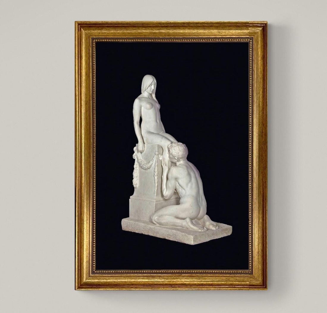 Framed 'Adoration' Art Print by Stephan Sinding: Giclée Canvas with Textured Brushstrokes FOSHE ART