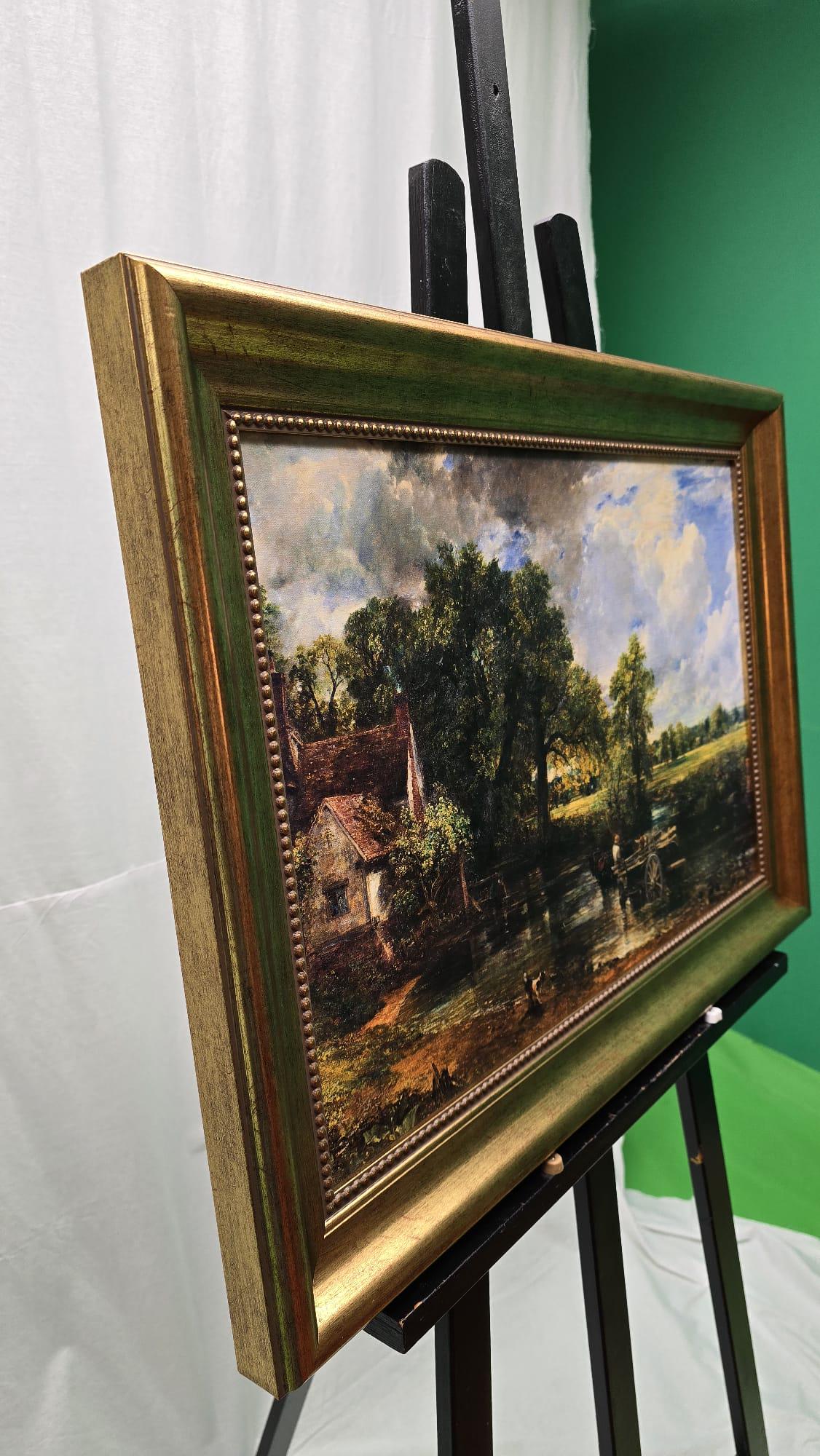 John Constable "The White Horse" 3D Canvas Print: Vintage Gold Frame, Brush Strokes FOSHE ART