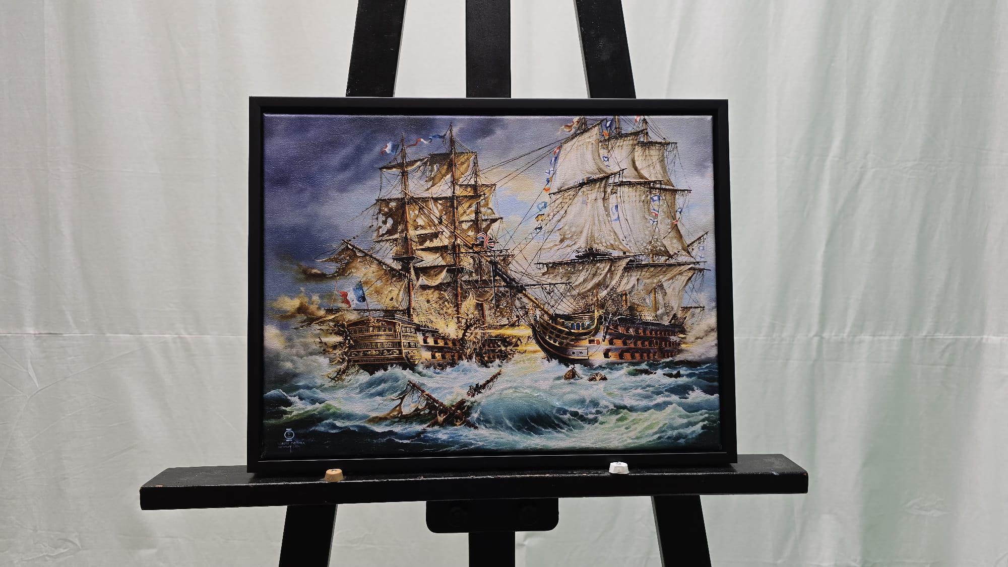 Battle of Trafalgar Canvas Print: HMS Victory Giclée, Framed Seascape FOSHE ART