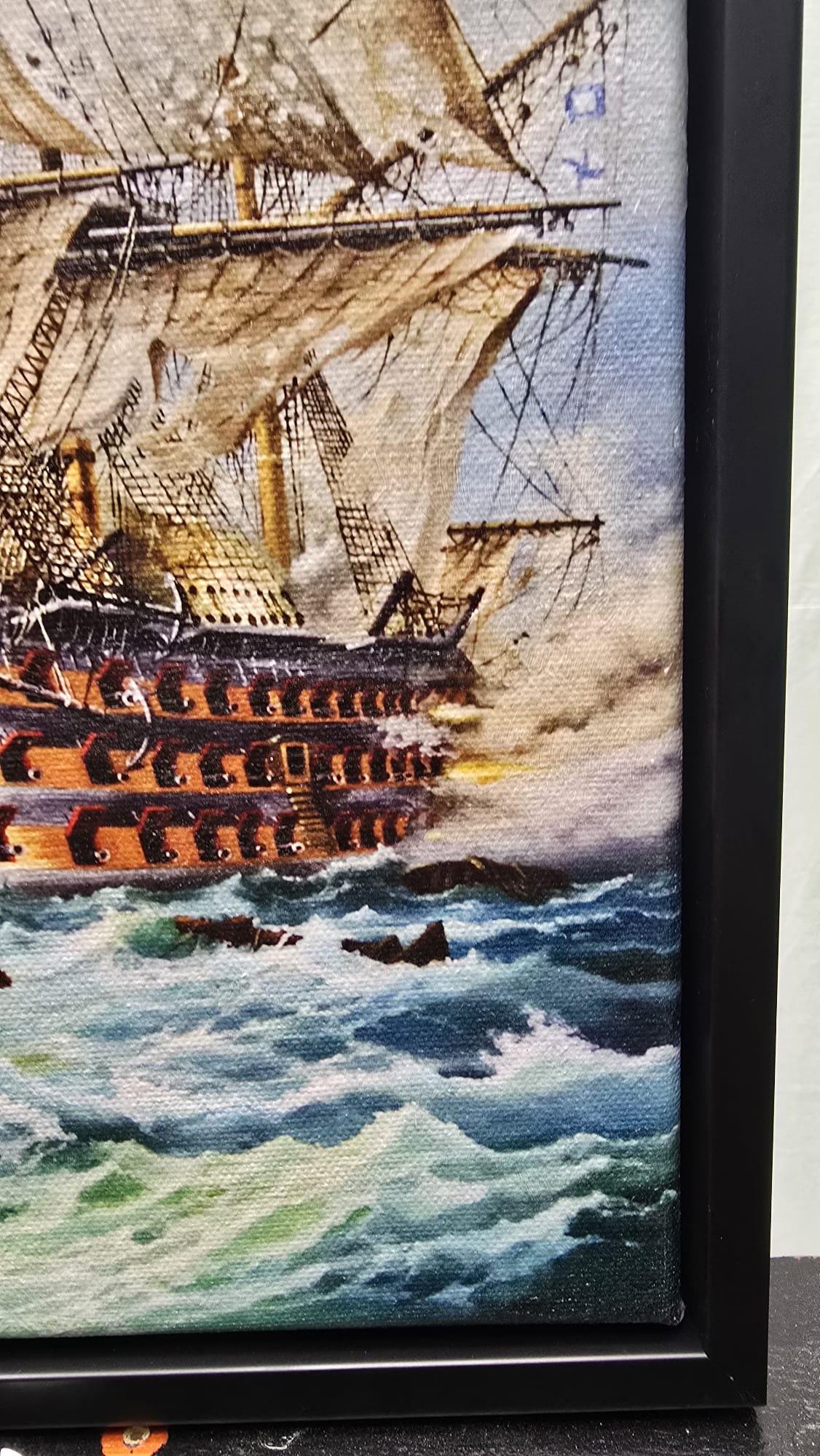 Battle of Trafalgar Canvas Print: HMS Victory Giclée, Framed Seascape FOSHE ART