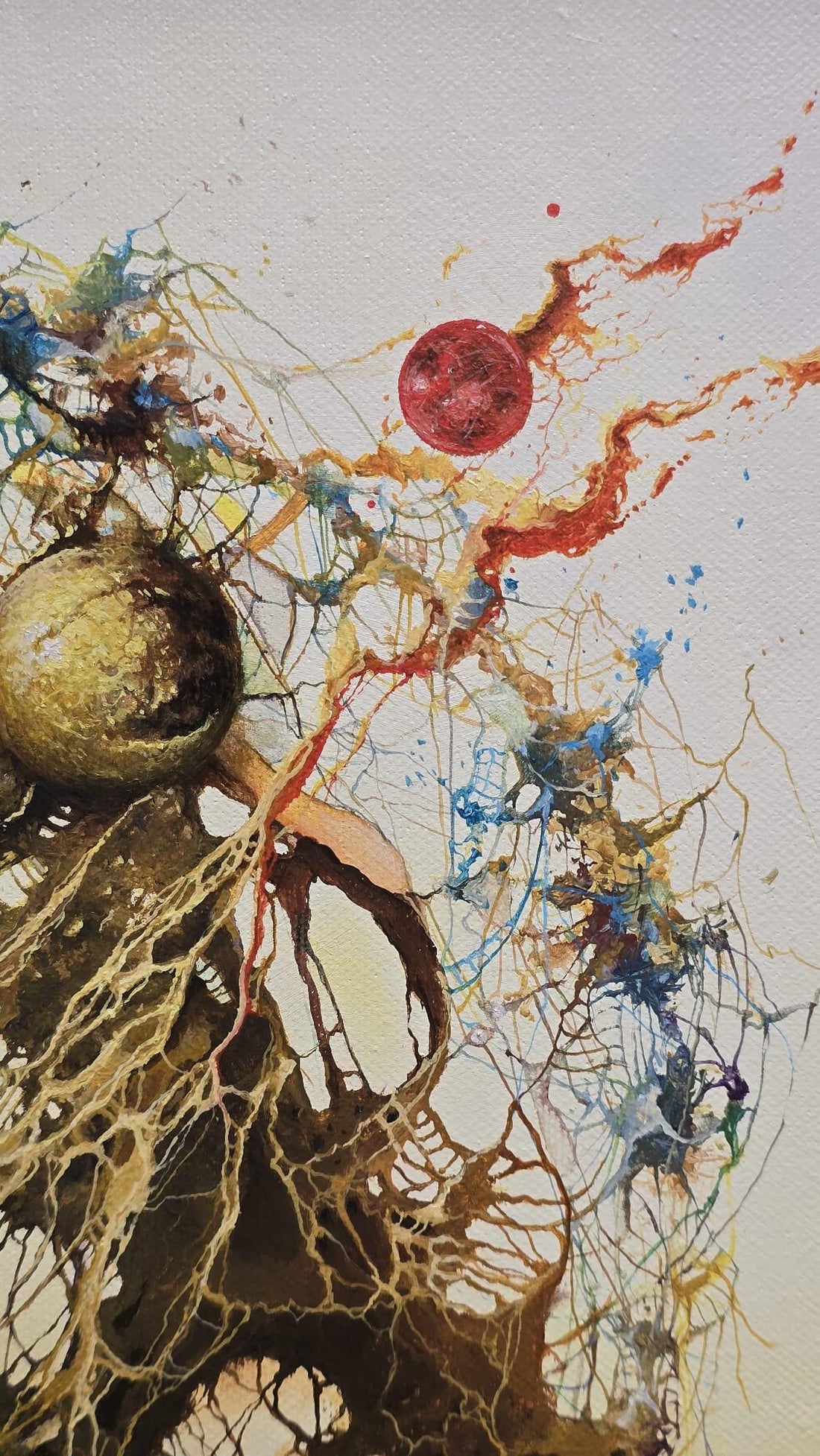 De Profundis Original Oil Painting: Silver-Black Framed Abstract Canvas Art FOSHE ART