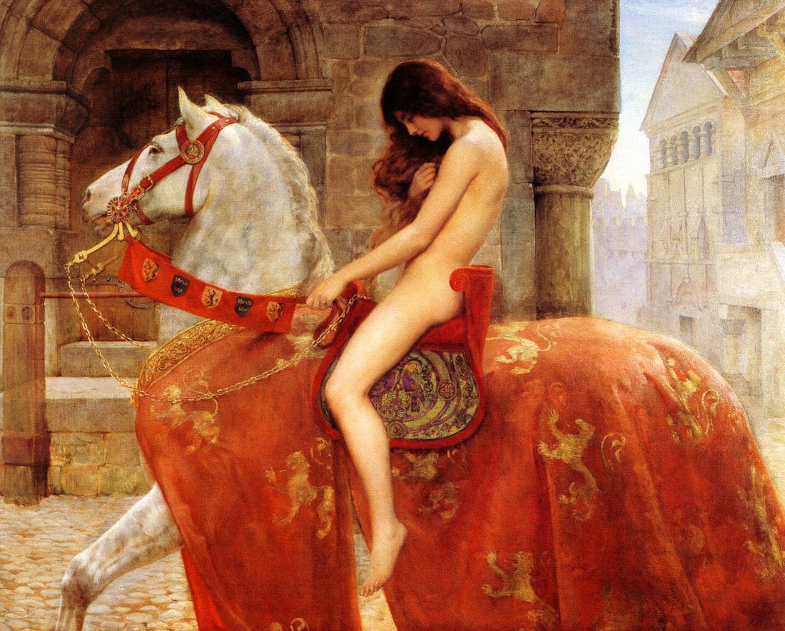 Lady Godiva Framed Canvas Print: John Collier Masterpiece Reproduction FOSHE ART