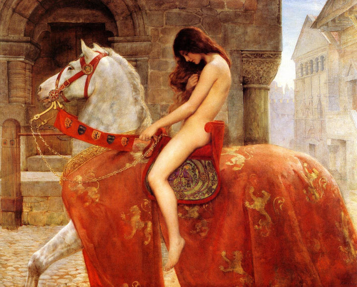 Lady Godiva Framed Canvas Print: John Collier Masterpiece Reproduction FOSHE ART