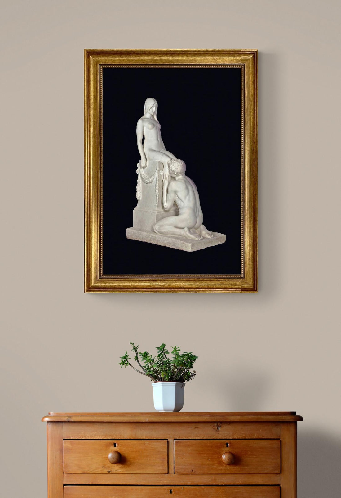 Framed 'Adoration' Art Print by Stephan Sinding: Giclée Canvas with Textured Brushstrokes FOSHE ART
