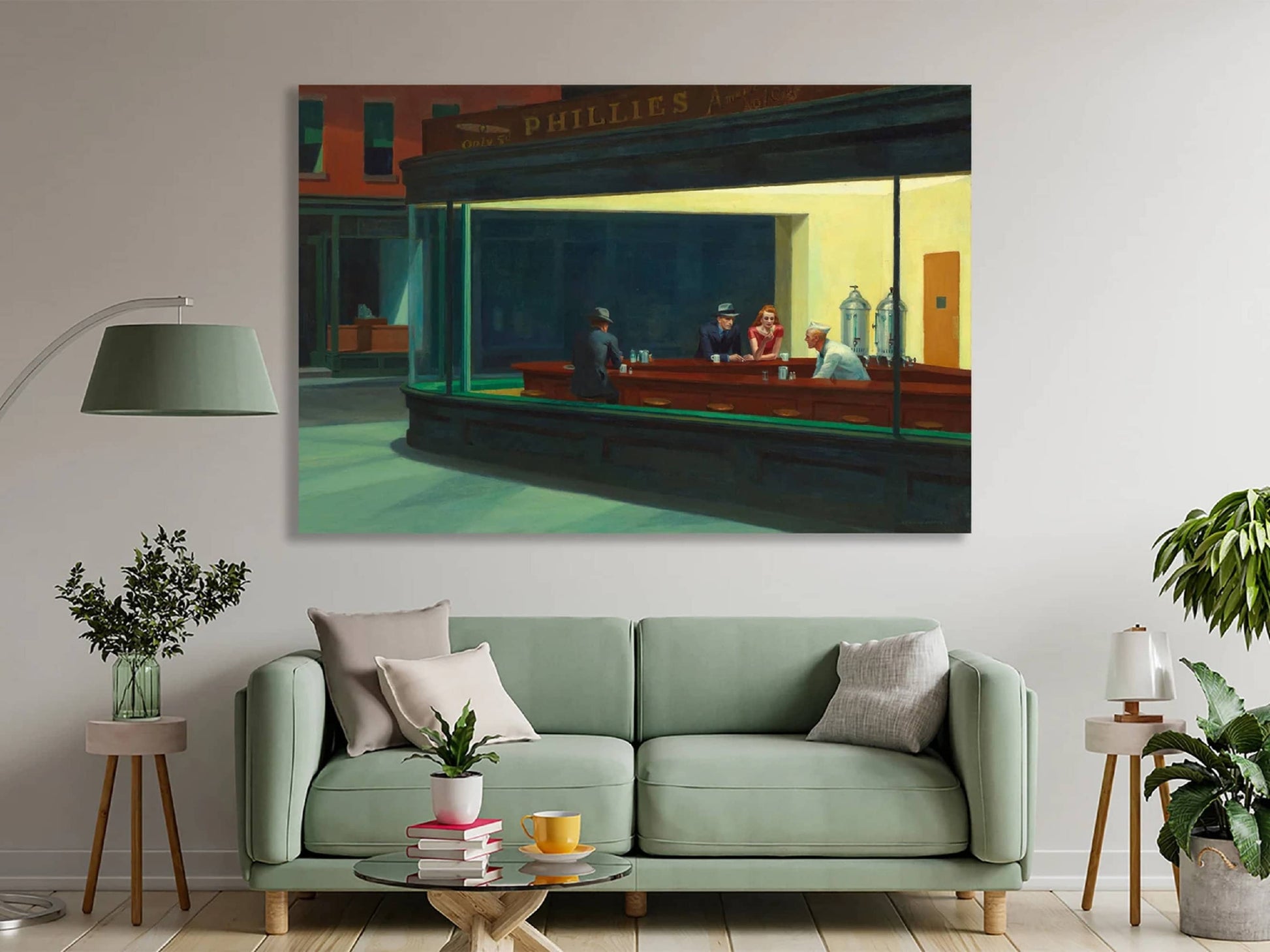 EDWARD HOPPER Nighthawks Canvas/Poster Art Reproduction,  American Modern Art,  Wall Art Print, Realism, Modernism, FOSHE ART