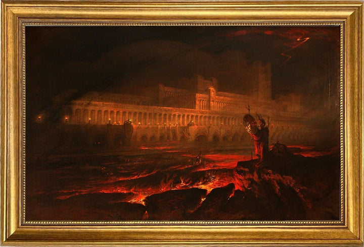 Pandemonium Painting by John Martin: Gothic Framed Canvas Giclee Reproduction FOSHE ART