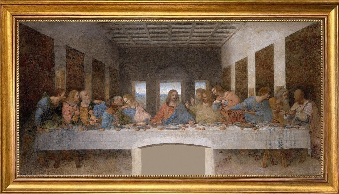 The Last Supper Leonardo da Vinci Masterpiece, framed Canvas Giclee Print with texture and brush strokes looks like original oilpainting FOSHE ART