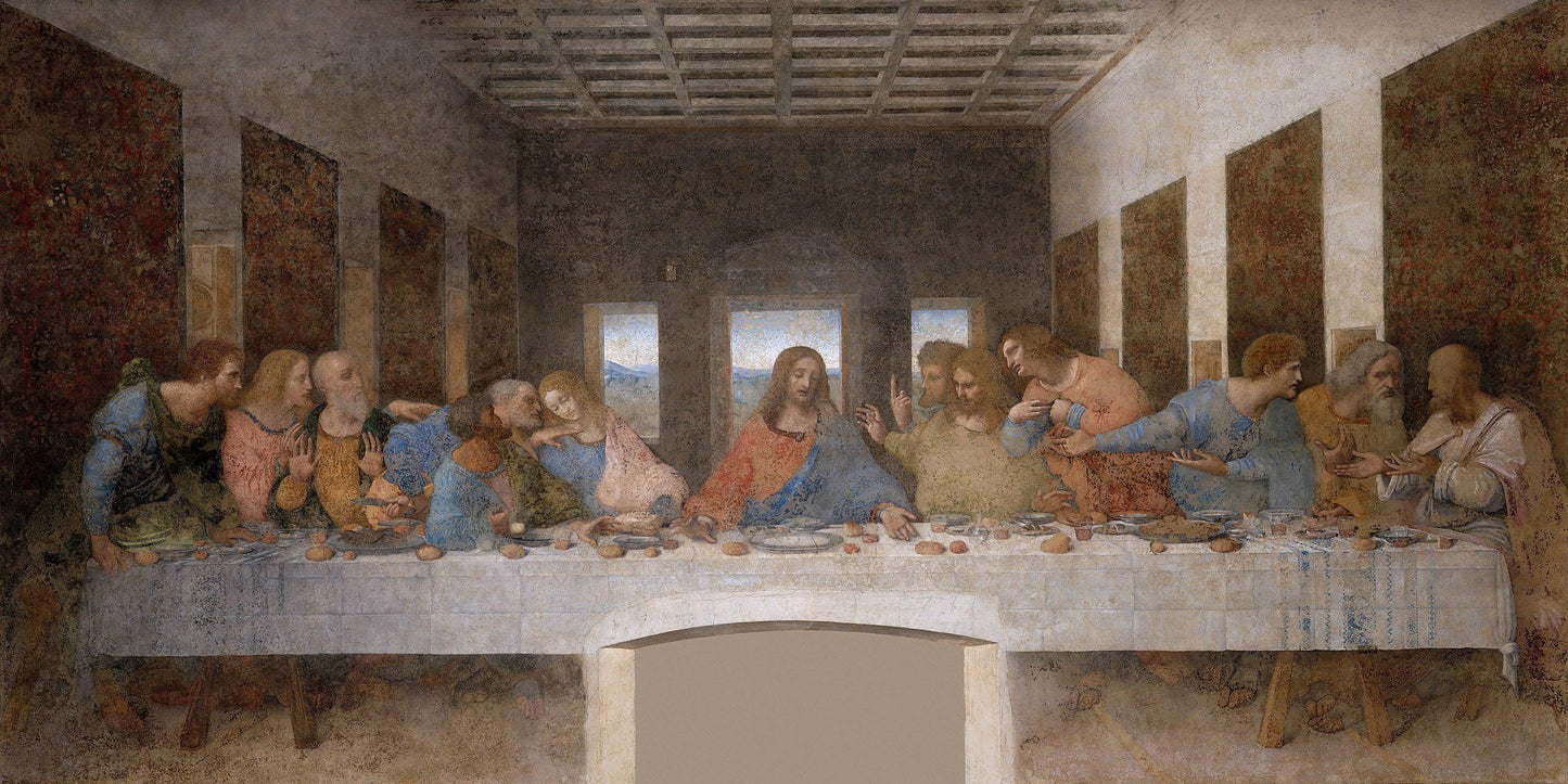 The Last Supper Leonardo da Vinci Masterpiece, framed Canvas Giclee Print with texture and brush strokes looks like original oilpainting FOSHE ART