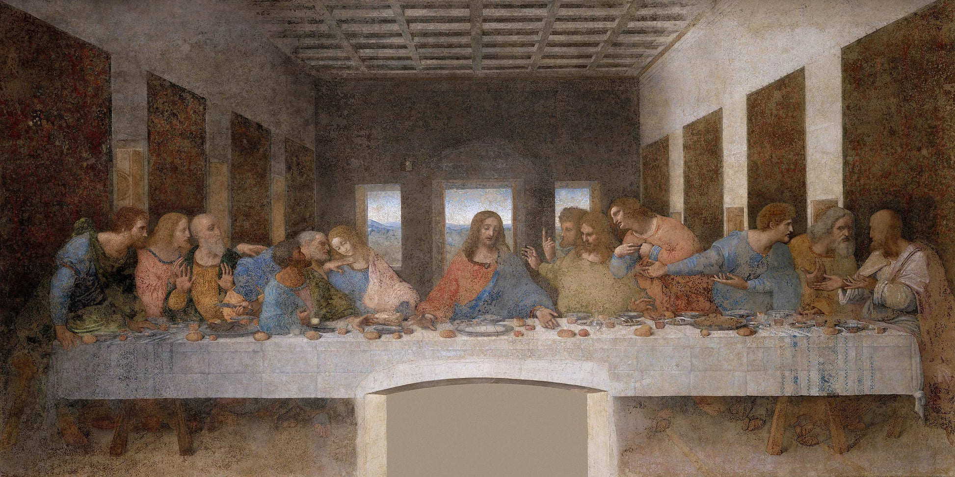 The Last Supper Leonardo da Vinci Masterpiece, framed Canvas Giclee Print with texture and brush strokes looks like original oilpainting FOSHE ART