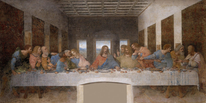 The Last Supper Leonardo da Vinci Masterpiece, framed Canvas Giclee Print with texture and brush strokes looks like original oilpainting FOSHE ART