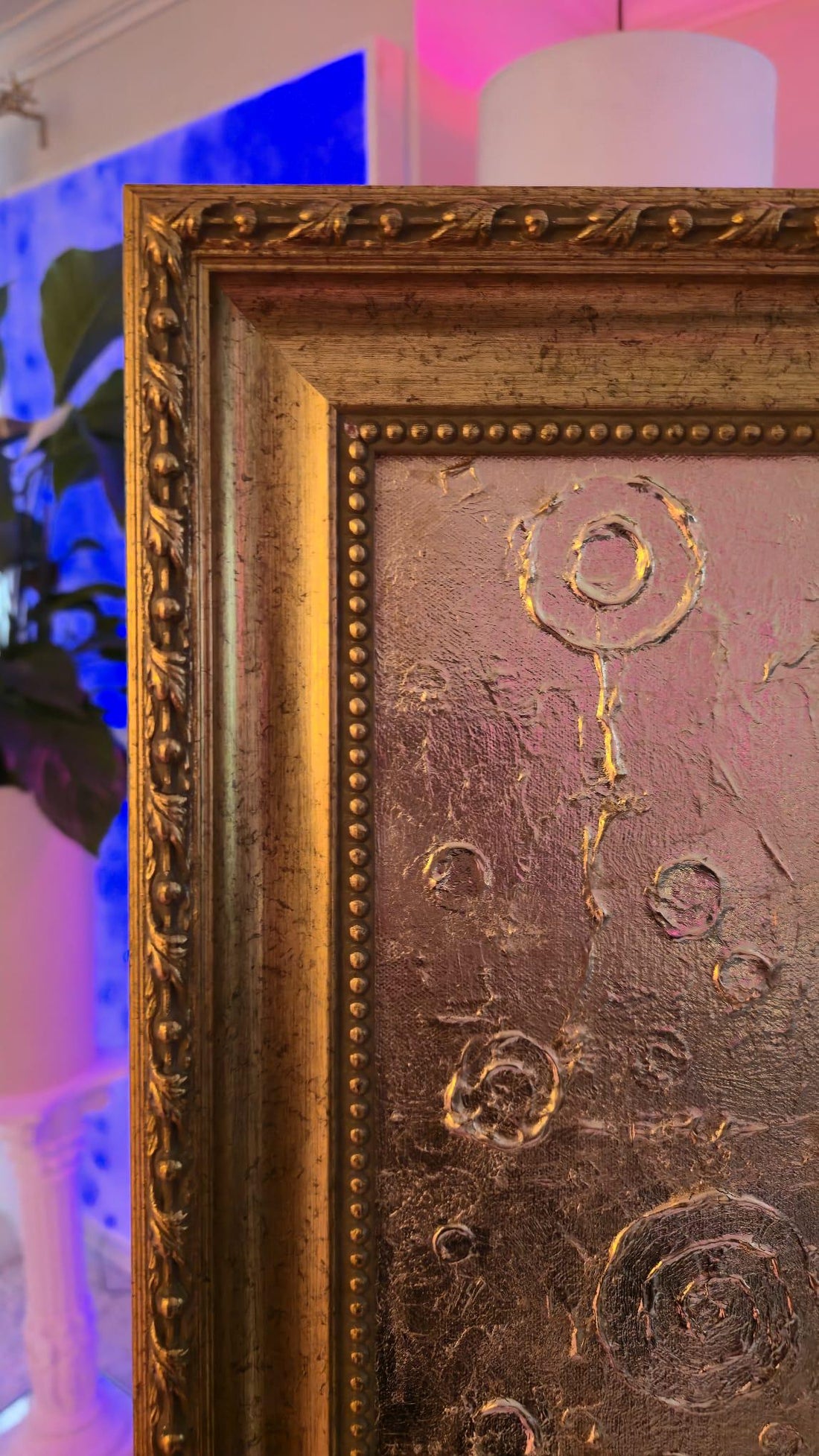 Frame Gustav Klimt The Kiss Exclusive Reproduction, Fine Art Canvas Print with Hand-Textured 24 Carat Gold Leaves, Vintage Golden Frame FOSHE ART