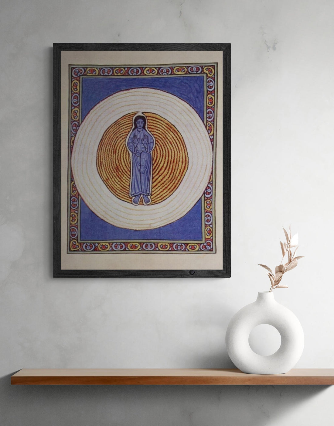 Illuminated manuscript by Saint Hildegarde: Know the Ways of God | Catholic Art Print on Heavyweight Paper or Canvas | Spiritual Masterpiece FOSHE ART