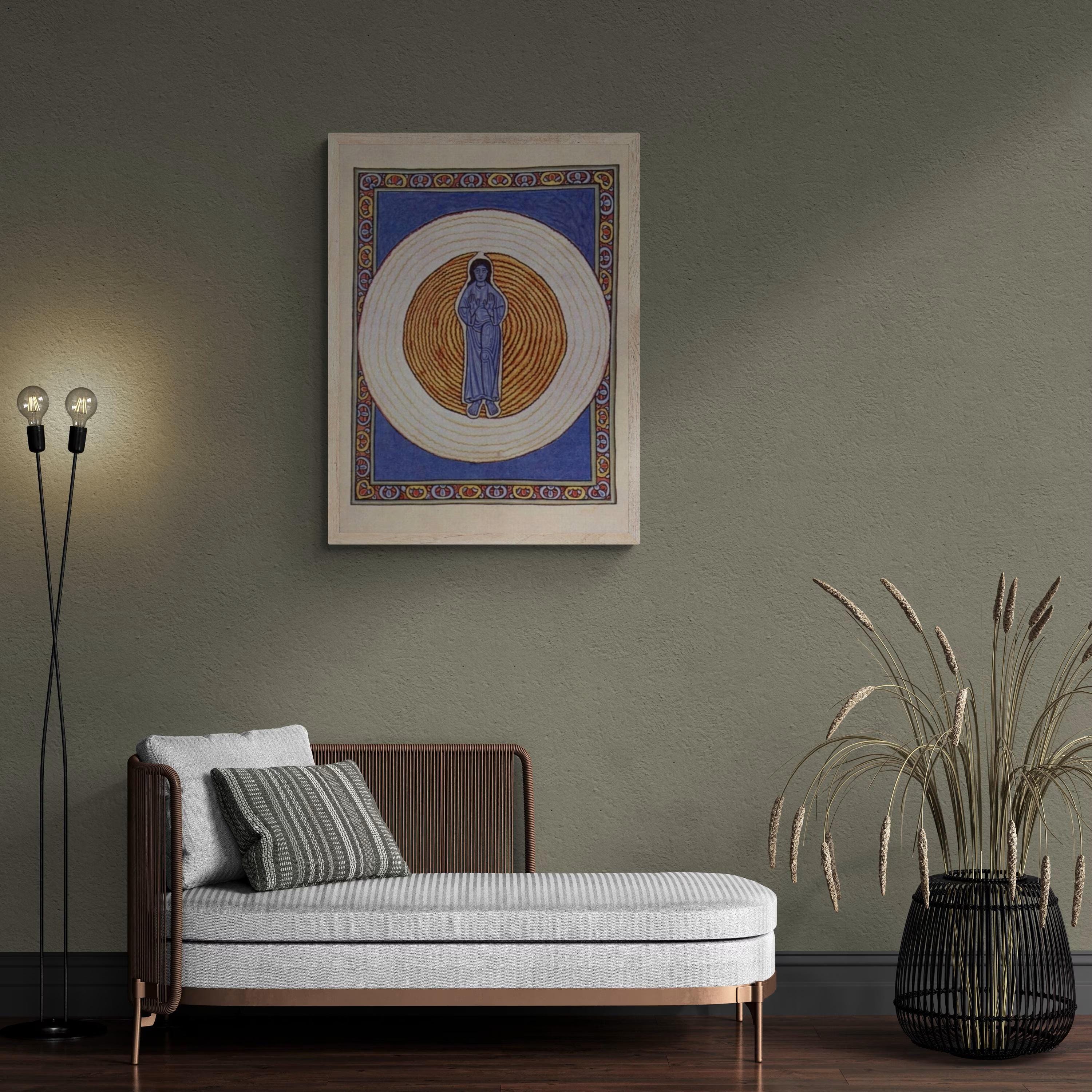 Saint Hildegard of Bingen Art Print: Illuminated Manuscript, Catholic Spiritual Masterpiece FOSHE ART