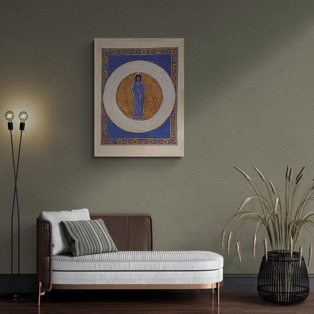 Saint Hildegard of Bingen Art Print: Illuminated Manuscript, Catholic Spiritual Masterpiece FOSHE ART