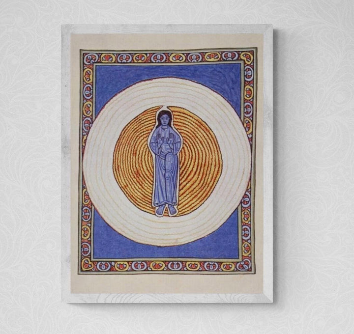Saint Hildegard of Bingen Art Print: Illuminated Manuscript, Catholic Spiritual Masterpiece FOSHE ART