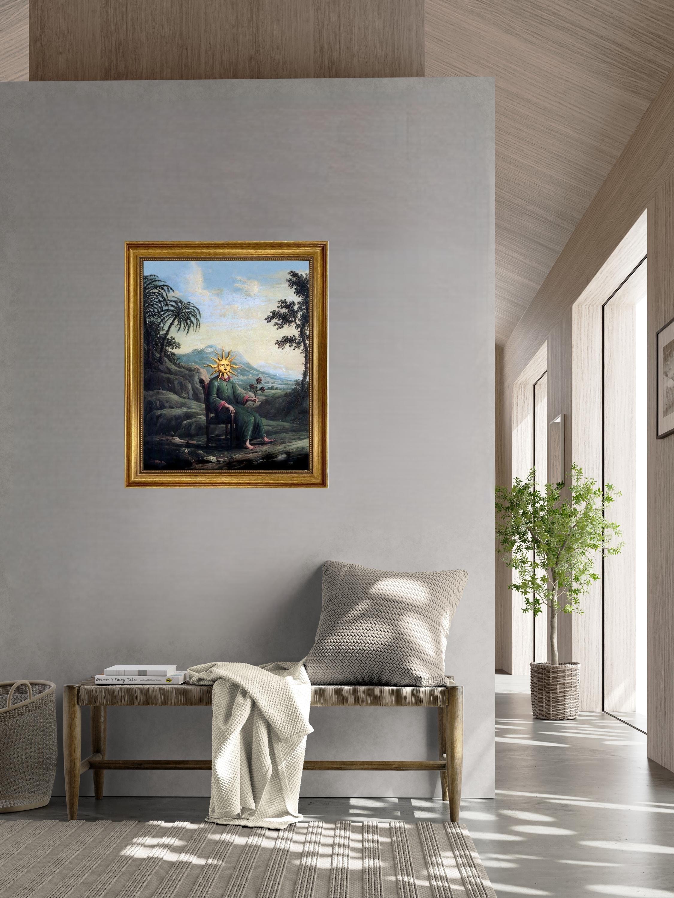 Alchemist Poster, Ancient Art Prints, Clavis Artis, Gothic Decor, Antique Alchemy Wall Art,  - with golden frame FOSHE ART