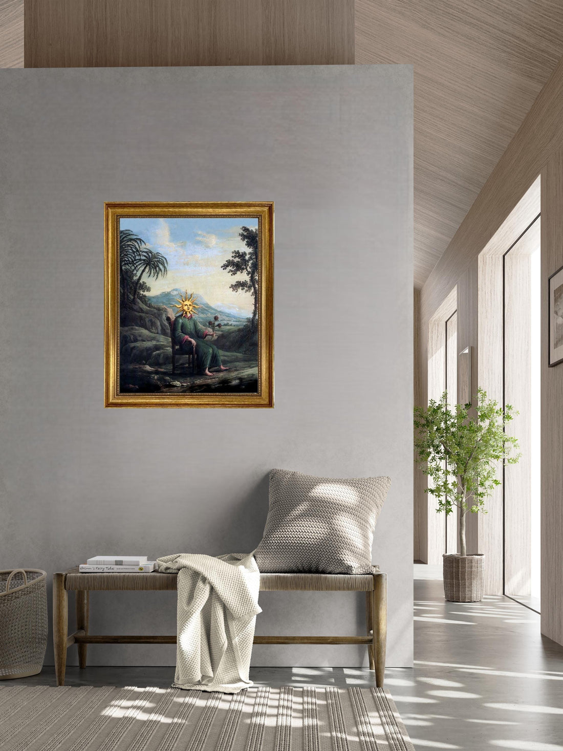 Alchemist Poster, Ancient Art Prints, Clavis Artis, Gothic Decor, Antique Alchemy Wall Art,  - with golden frame FOSHE ART