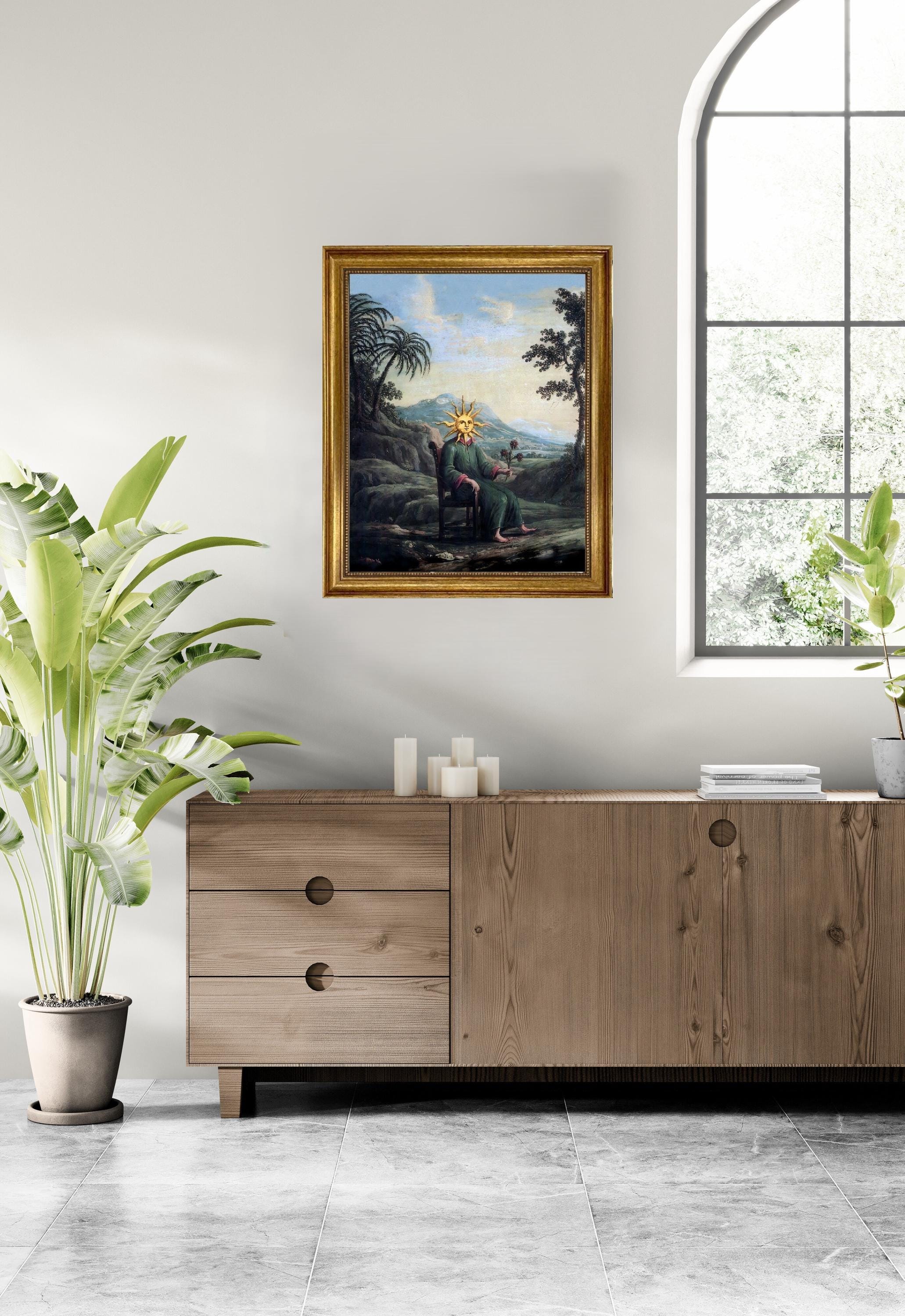 Alchemist Poster, Ancient Art Prints, Clavis Artis, Gothic Decor, Antique Alchemy Wall Art,  - with golden frame FOSHE ART