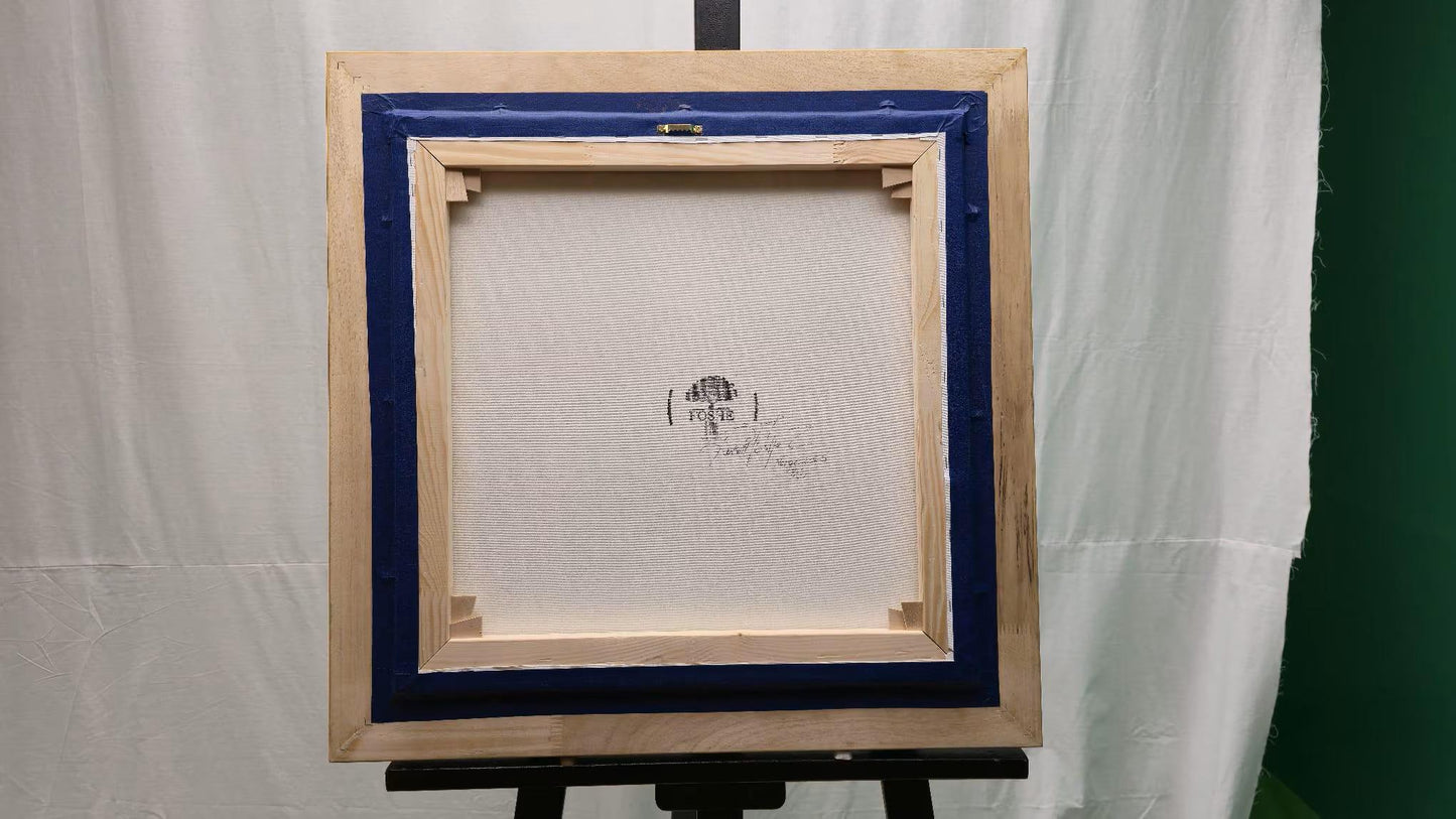 Custom 3D Artwork Premium Print on canvas with texture and brush strokes looks like original oil painting, with golden vintage wooden frame FOSHE ART