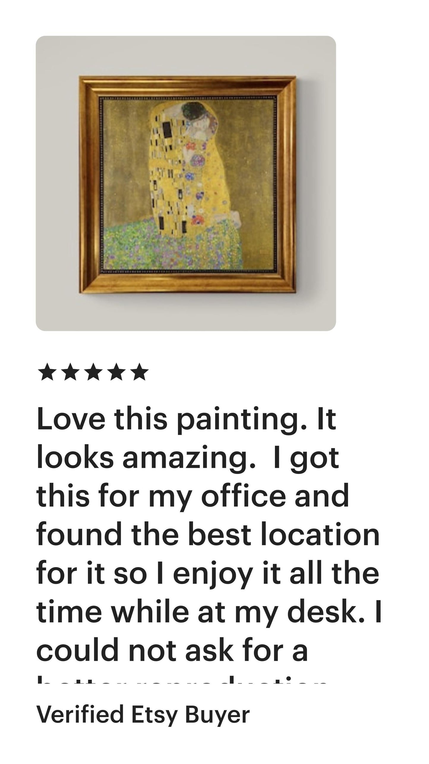 Gustav Klimt The Kiss Giclée Canvas Print: Hand-Textured, Golden Vintage Frame FOSHE ART