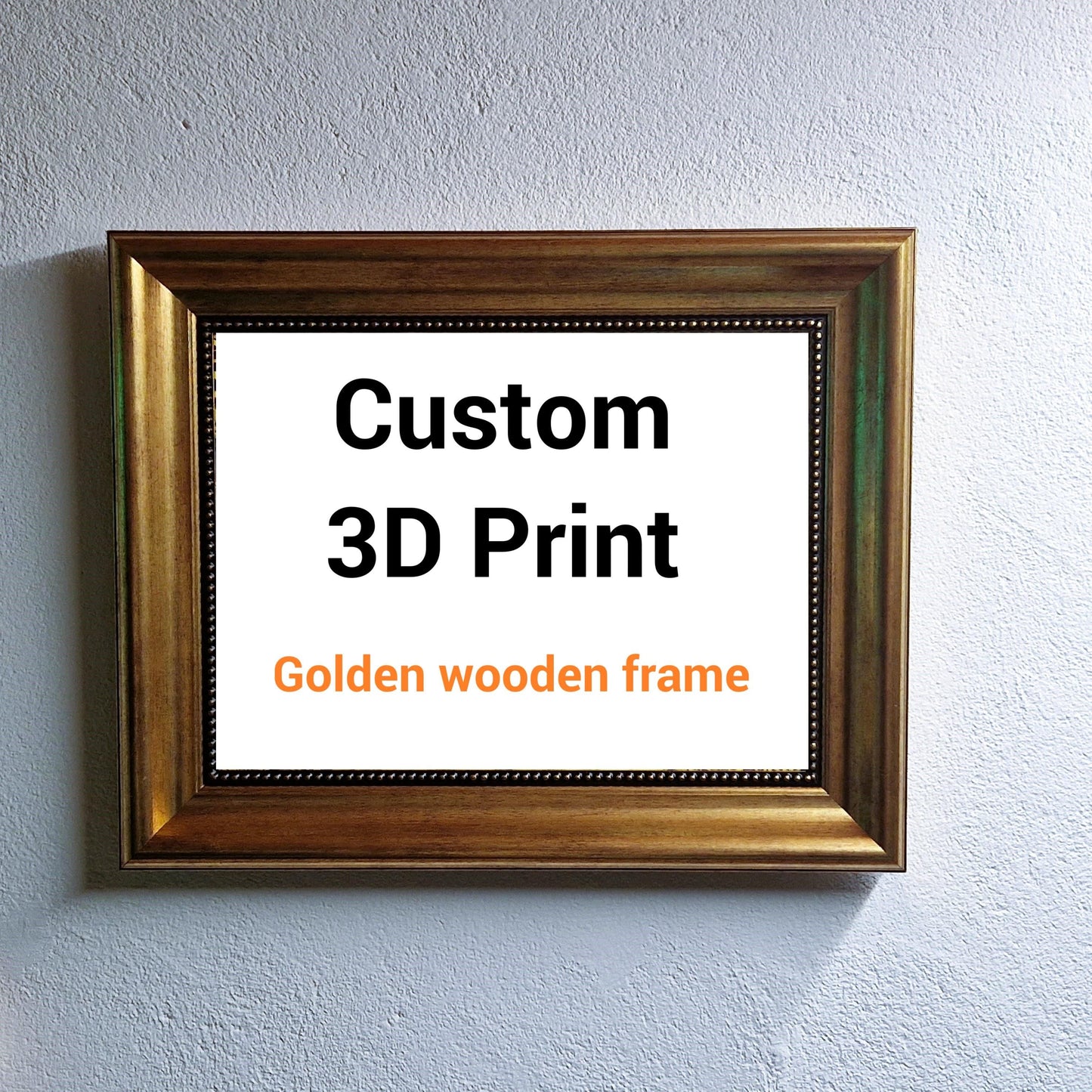 Custom 3D Artwork Premium Print on canvas with texture and brush strokes looks like original oil painting, with golden vintage wooden frame FOSHE ART