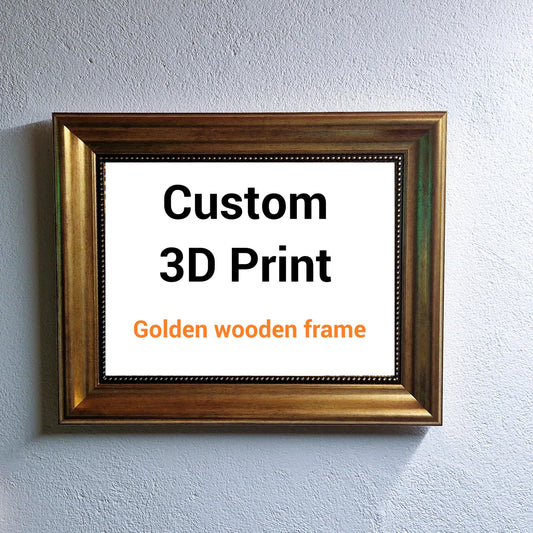 Custom 3D Artwork Premium Print on canvas with texture and brush strokes looks like original oil painting, with golden vintage wooden frame FOSHE ART