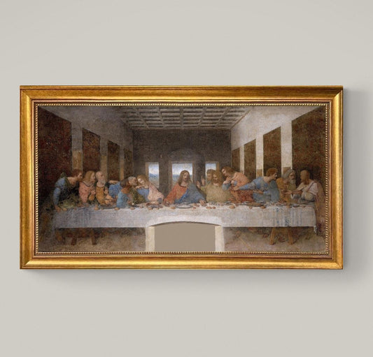The Last Supper Leonardo da Vinci Masterpiece, framed Canvas Giclee Print with texture and brush strokes looks like original oilpainting FOSHE ART