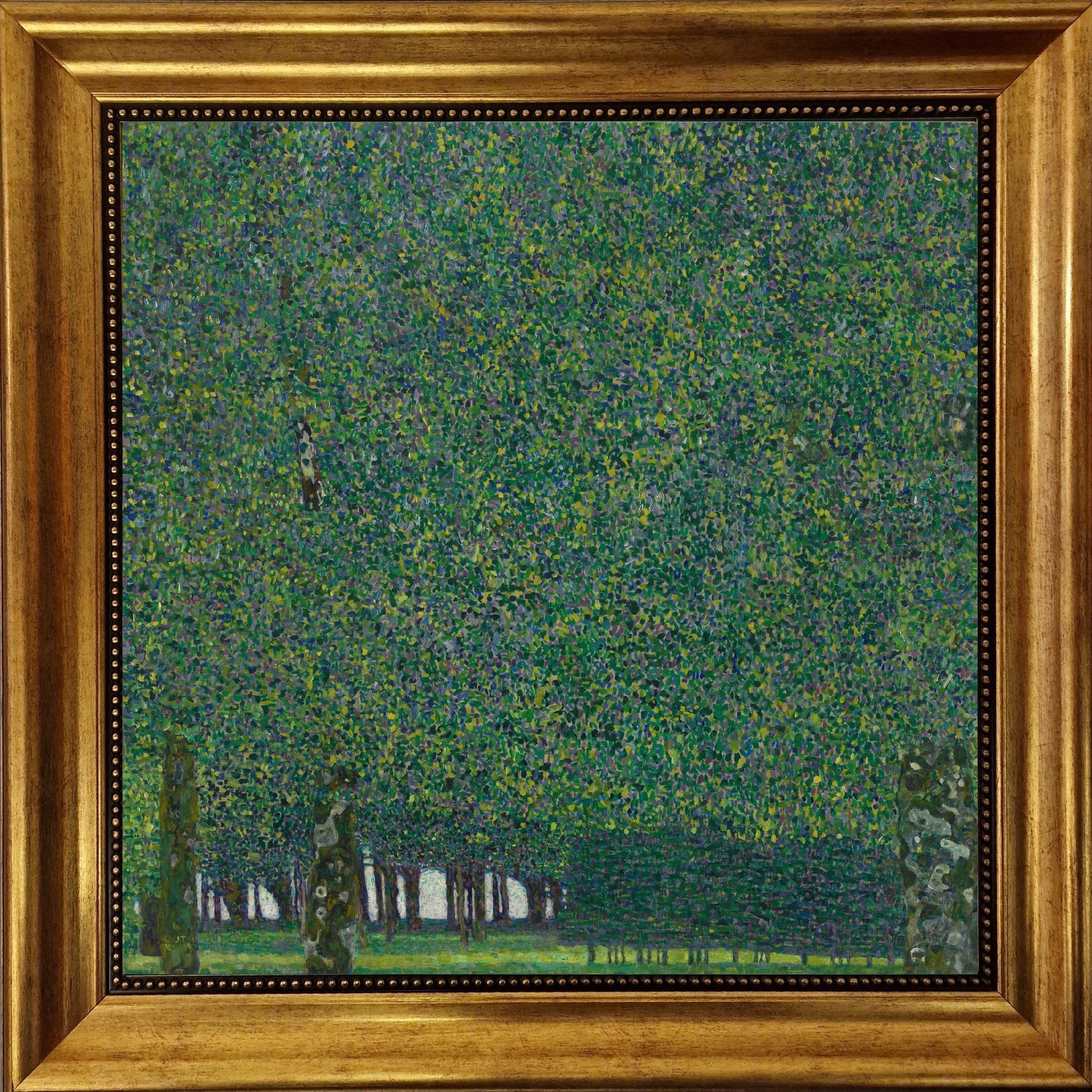 Gustav Klimt "The Park" framed reproduction, Art nouveau 3D Hand-finish canvas with brush strokes, looks like original, Golden Vintage Frame FOSHE ART