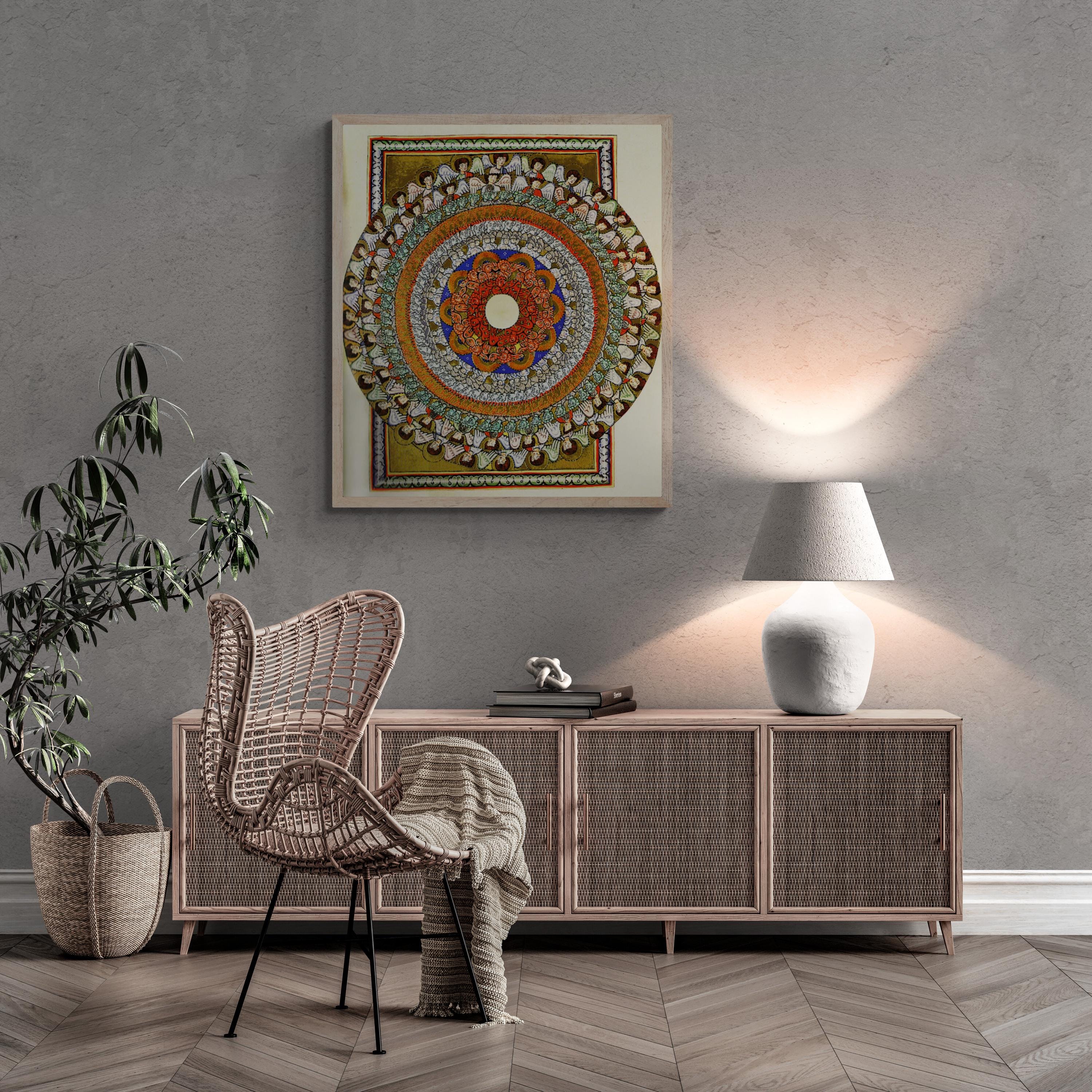 Hildegard of Bingen Mandala Art Print: Cosmic Religious Decor FOSHE ART