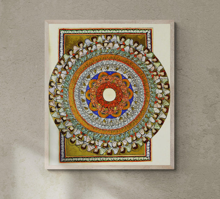 Hildegarde religious art decore | Mandala with cosmic connection of all beings celebrating God's creation, fine art Print on canvas or paper FOSHE ART